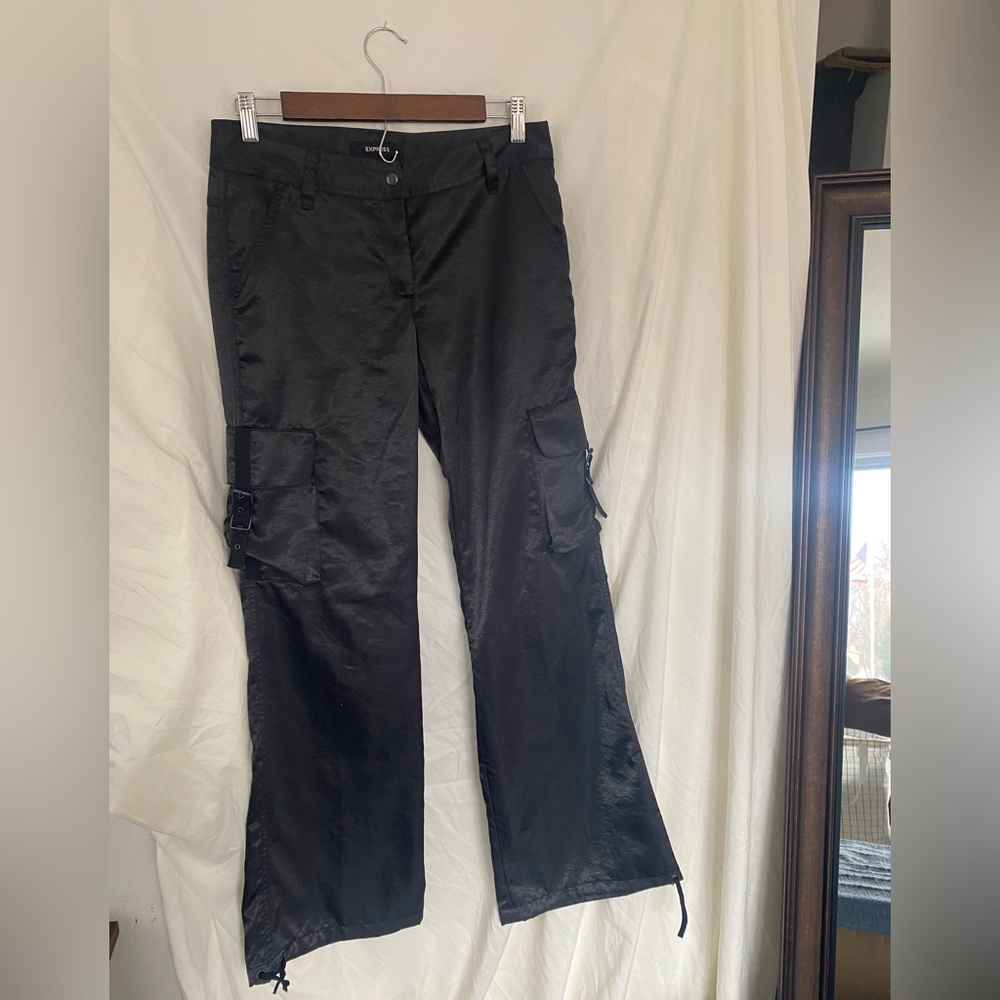 Express Satin Cargo Pants